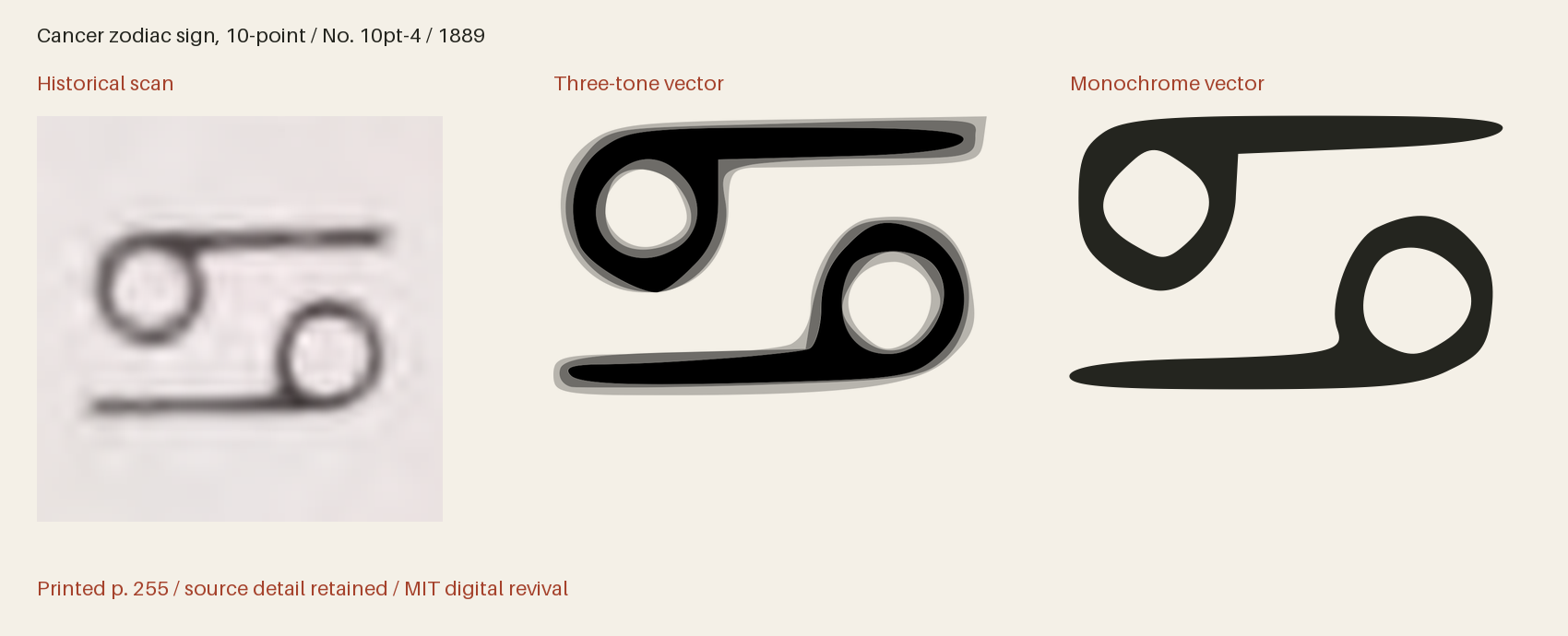 Historical scan beside the three-tone and monochrome vector revivals