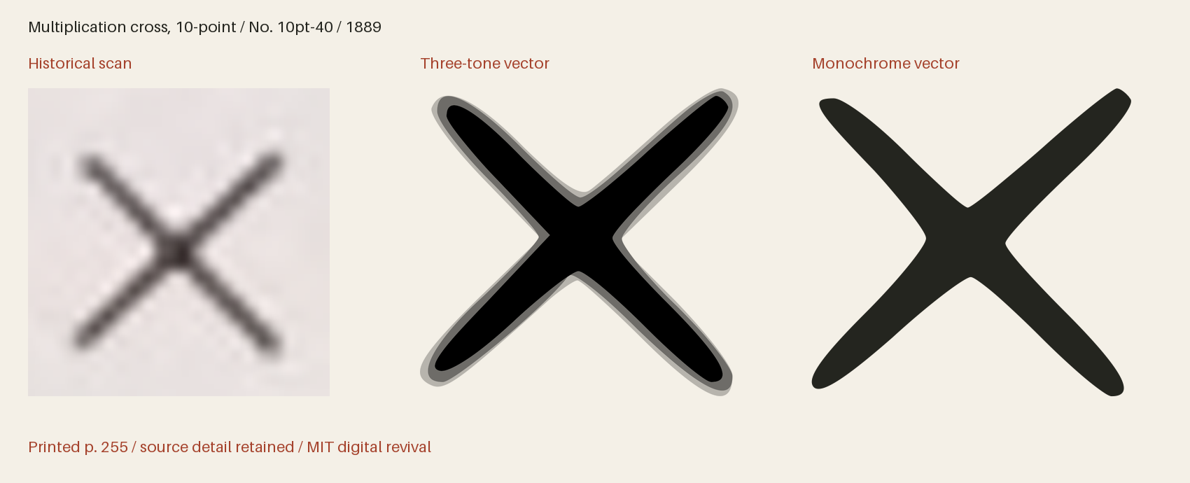 Historical scan beside the three-tone and monochrome vector revivals