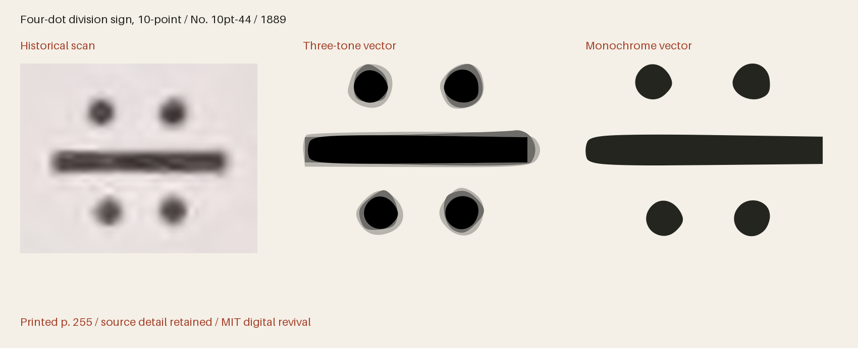 Historical scan beside the three-tone and monochrome vector revivals