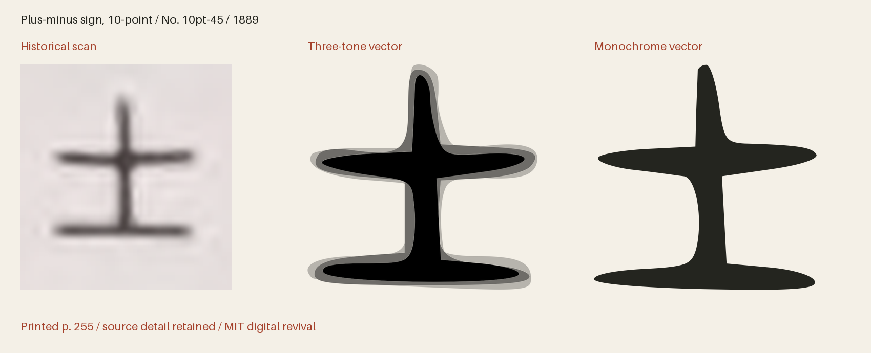 Historical scan beside the three-tone and monochrome vector revivals