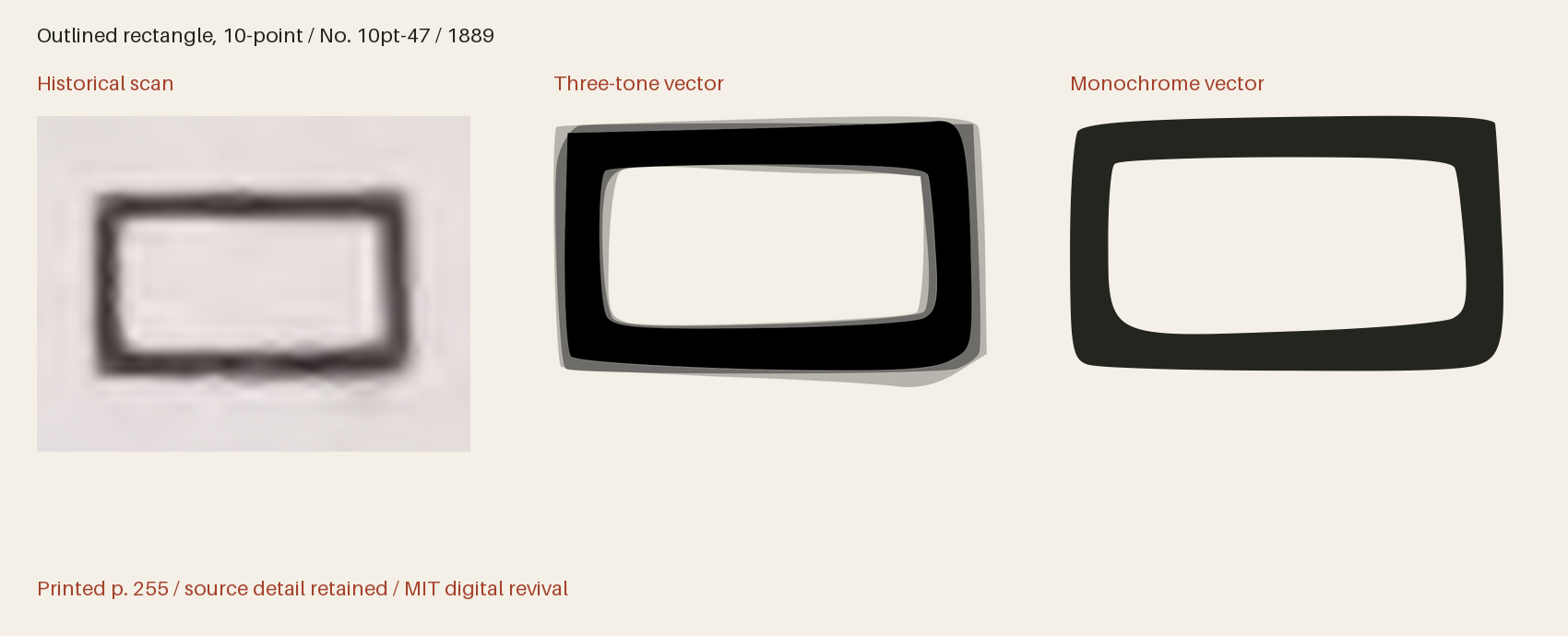 Historical scan beside the three-tone and monochrome vector revivals