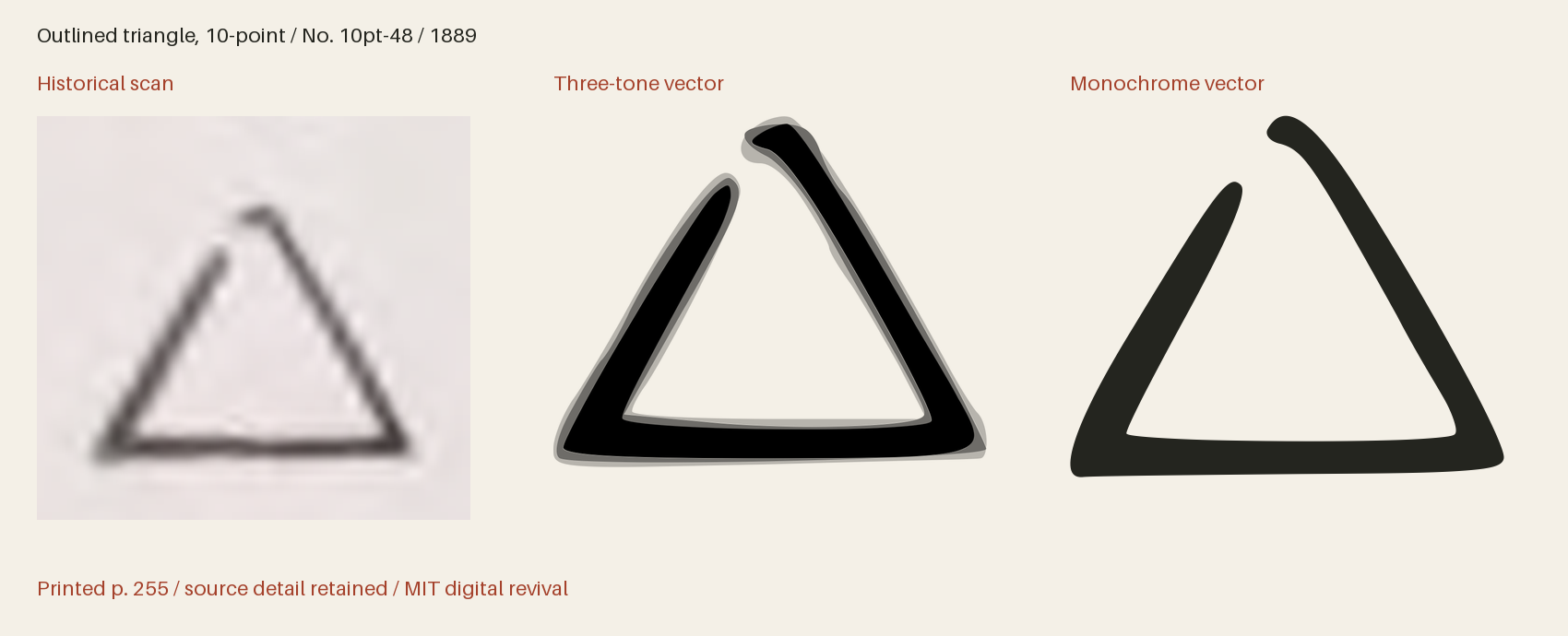 Historical scan beside the three-tone and monochrome vector revivals