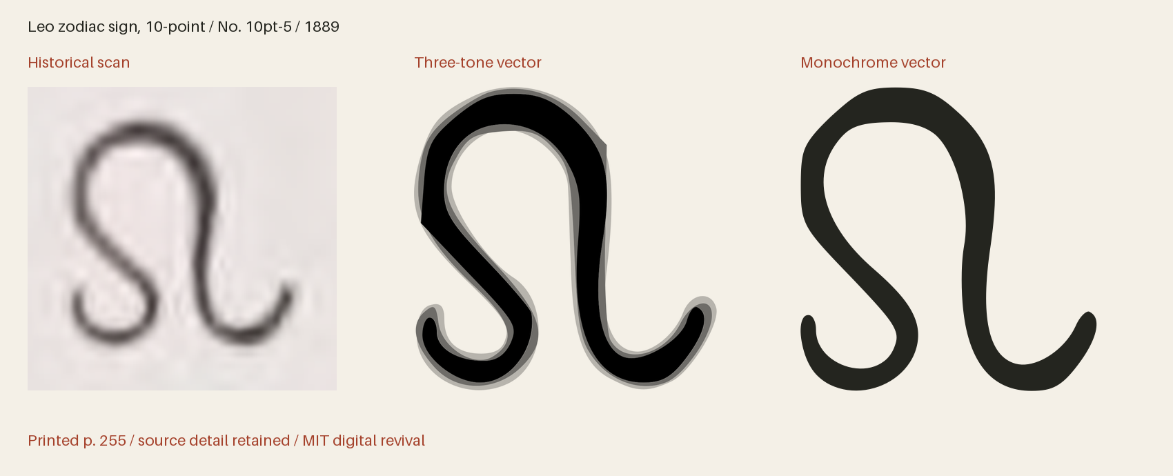 Historical scan beside the three-tone and monochrome vector revivals