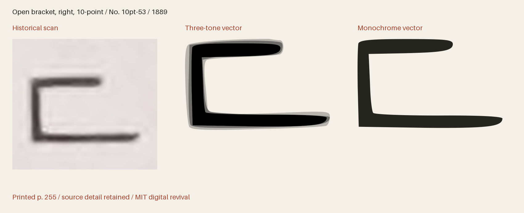 Historical scan beside the three-tone and monochrome vector revivals