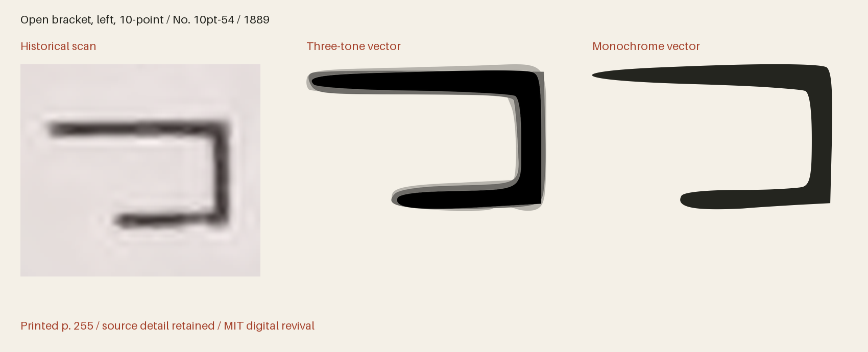 Historical scan beside the three-tone and monochrome vector revivals