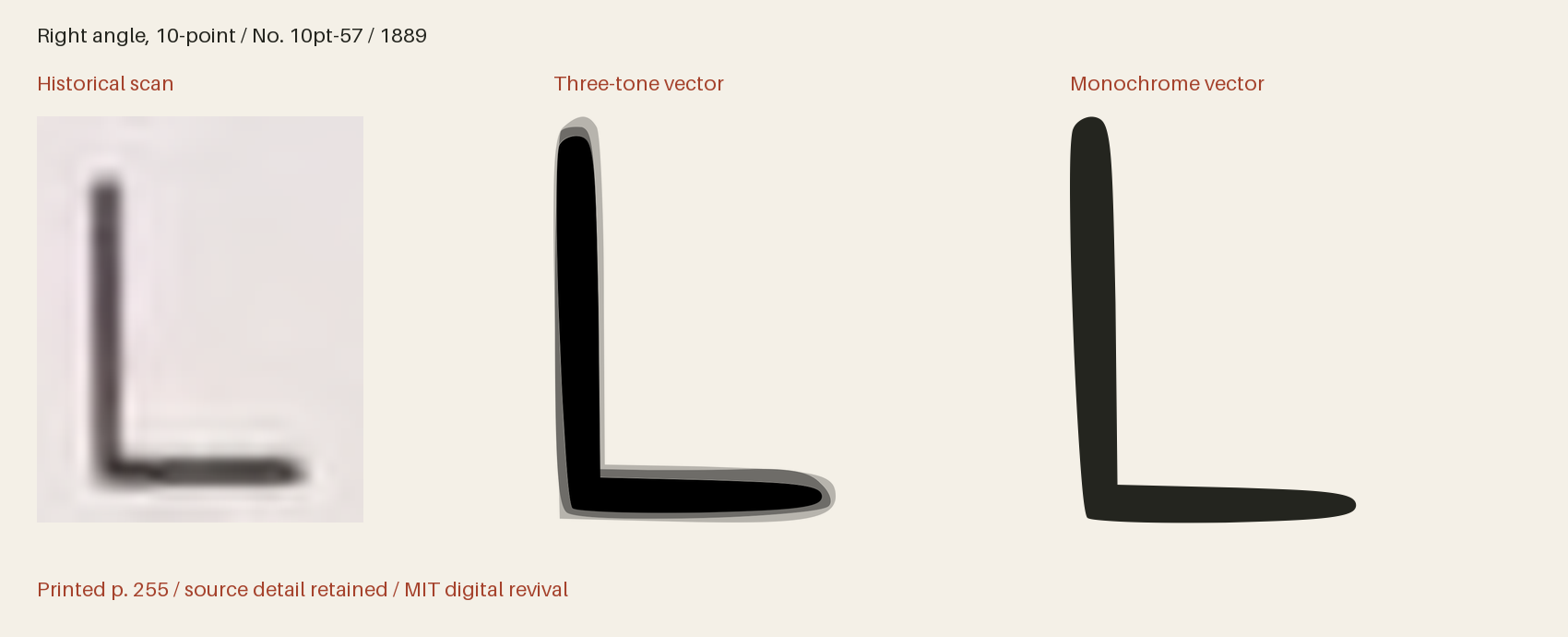 Historical scan beside the three-tone and monochrome vector revivals