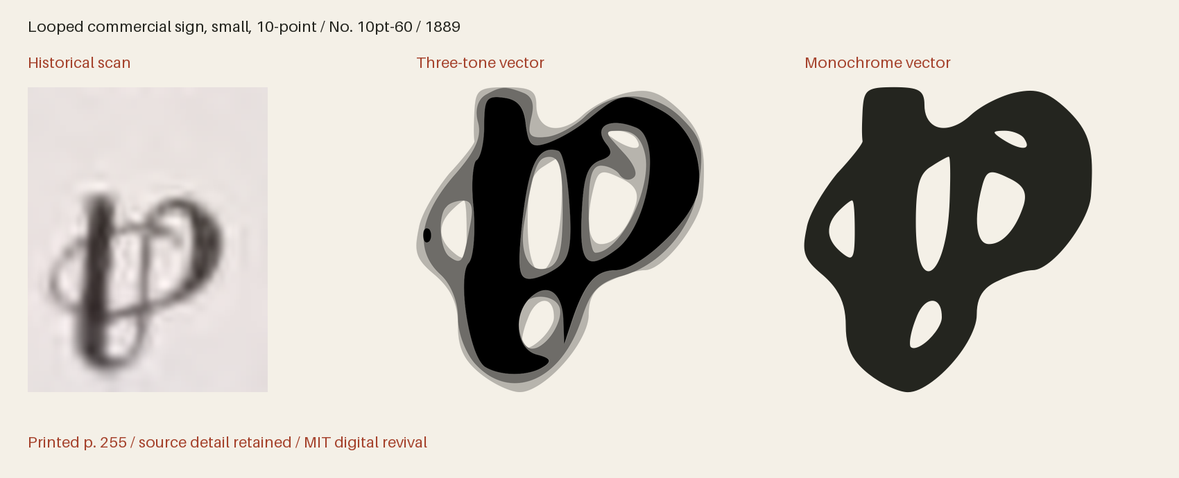 Historical scan beside the three-tone and monochrome vector revivals