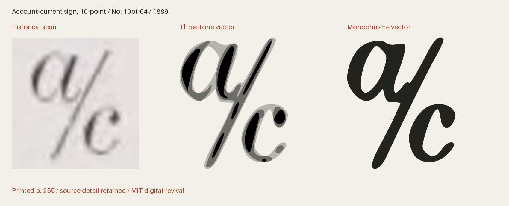 Historical scan beside the three-tone and monochrome vector revivals