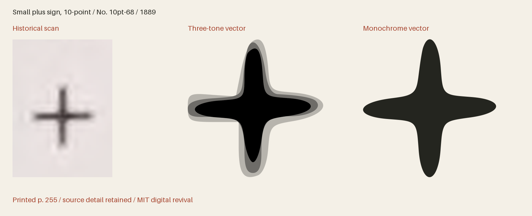 Historical scan beside the three-tone and monochrome vector revivals