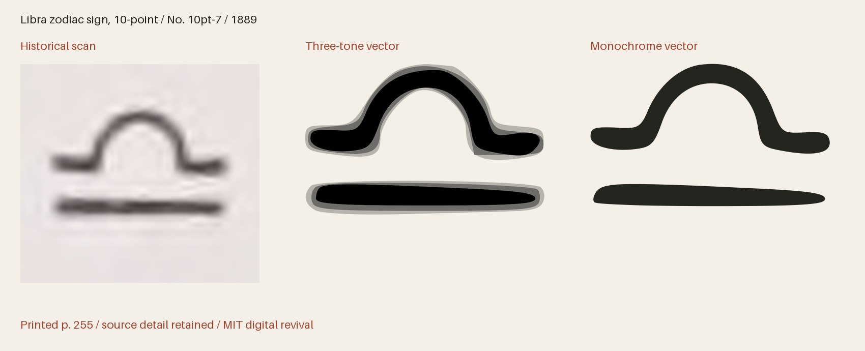 Historical scan beside the three-tone and monochrome vector revivals
