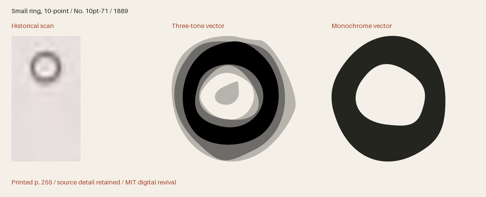 Historical scan beside the three-tone and monochrome vector revivals