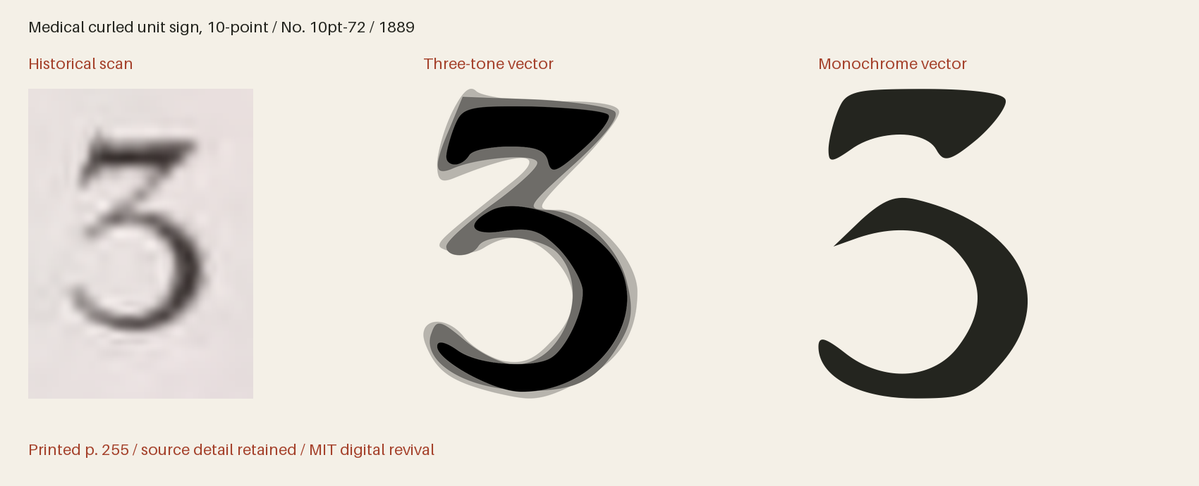 Historical scan beside the three-tone and monochrome vector revivals