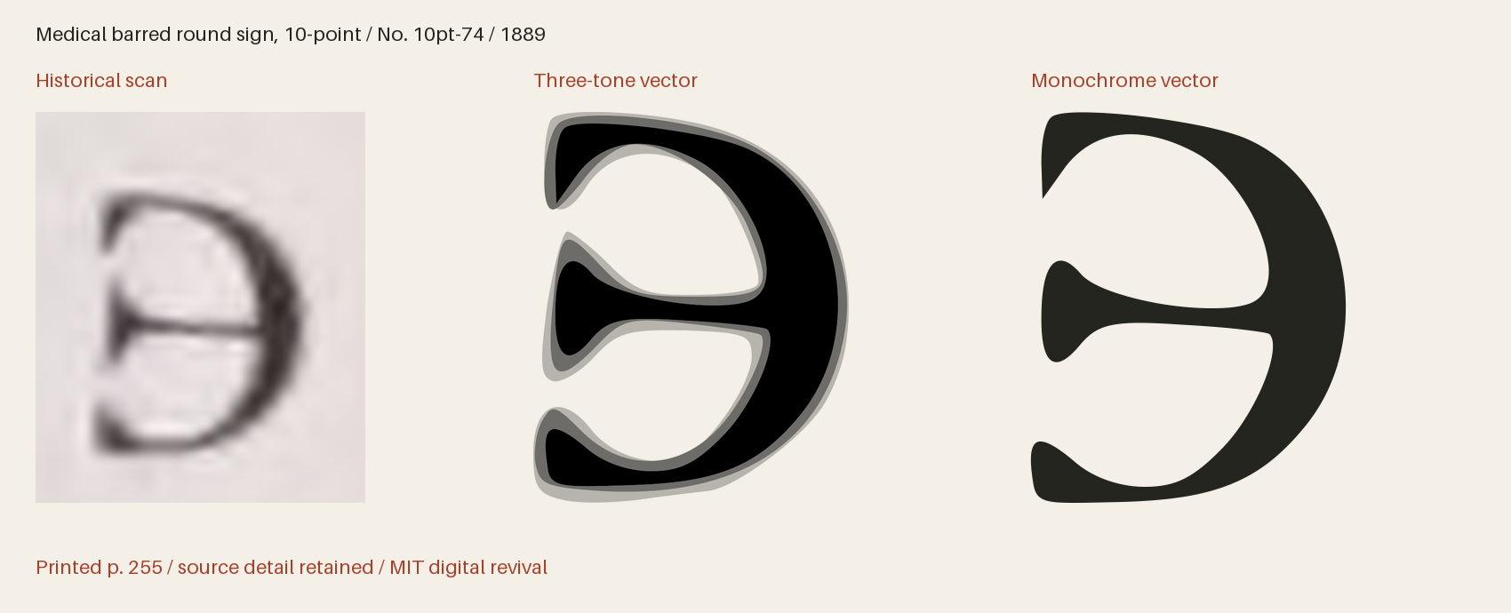 Historical scan beside the three-tone and monochrome vector revivals