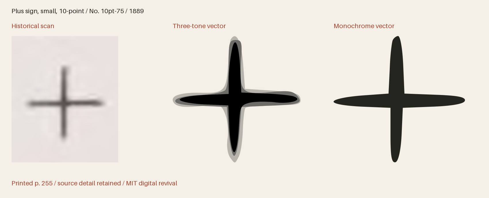 Historical scan beside the three-tone and monochrome vector revivals