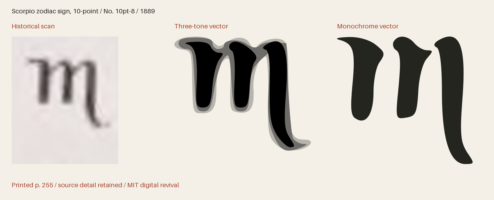 Historical scan beside the three-tone and monochrome vector revivals