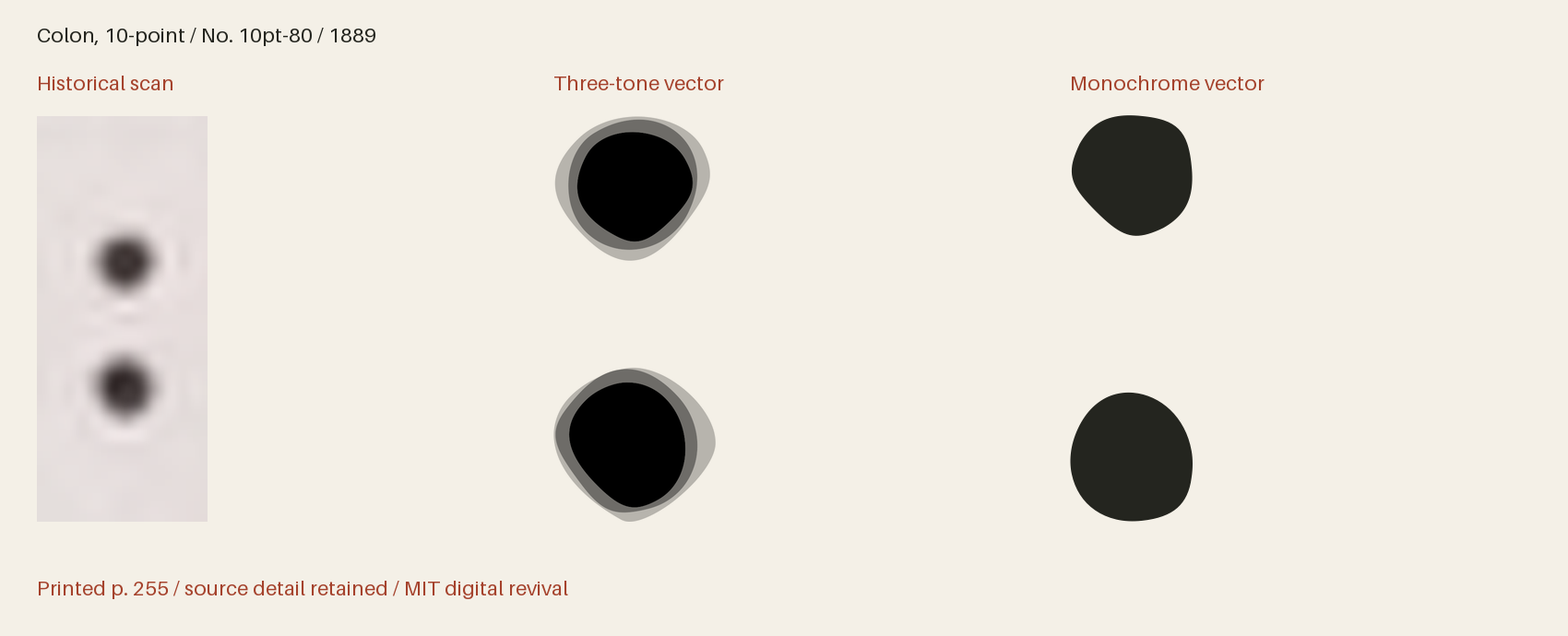 Historical scan beside the three-tone and monochrome vector revivals