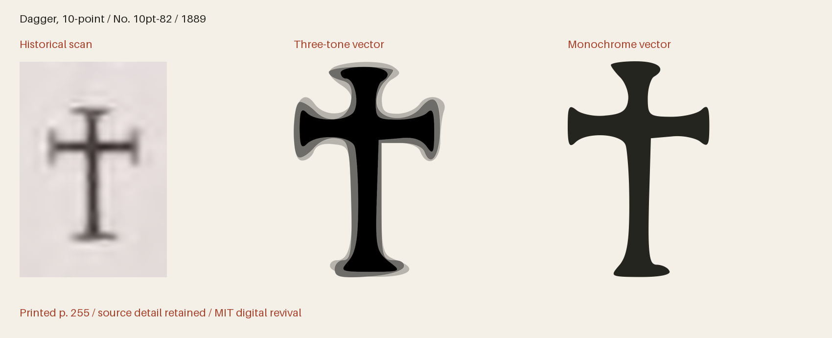 Historical scan beside the three-tone and monochrome vector revivals