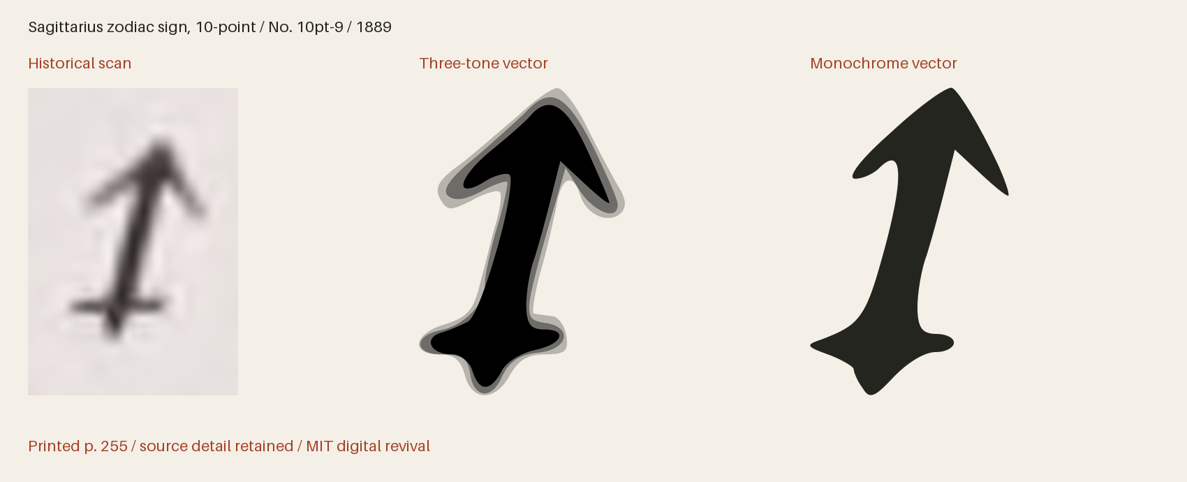 Historical scan beside the three-tone and monochrome vector revivals
