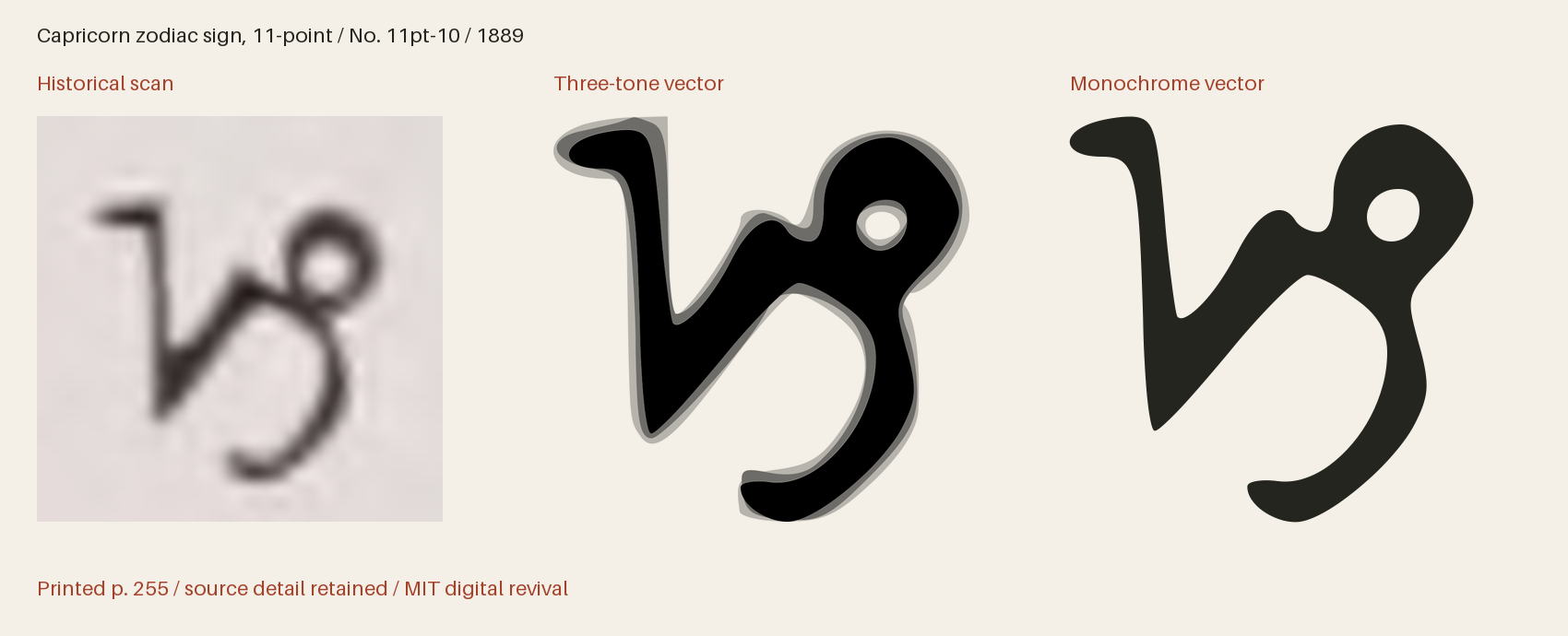 Historical scan beside the three-tone and monochrome vector revivals