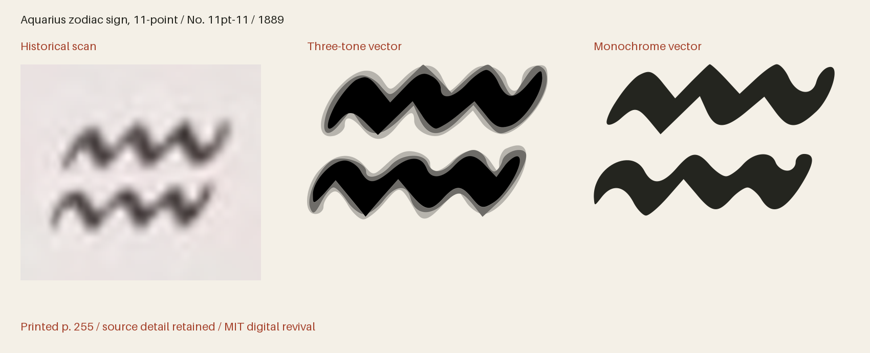 Historical scan beside the three-tone and monochrome vector revivals