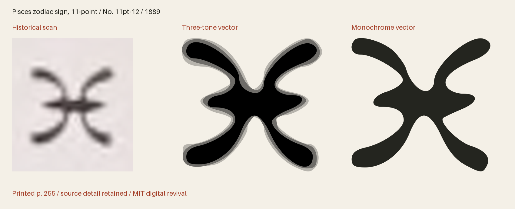 Historical scan beside the three-tone and monochrome vector revivals