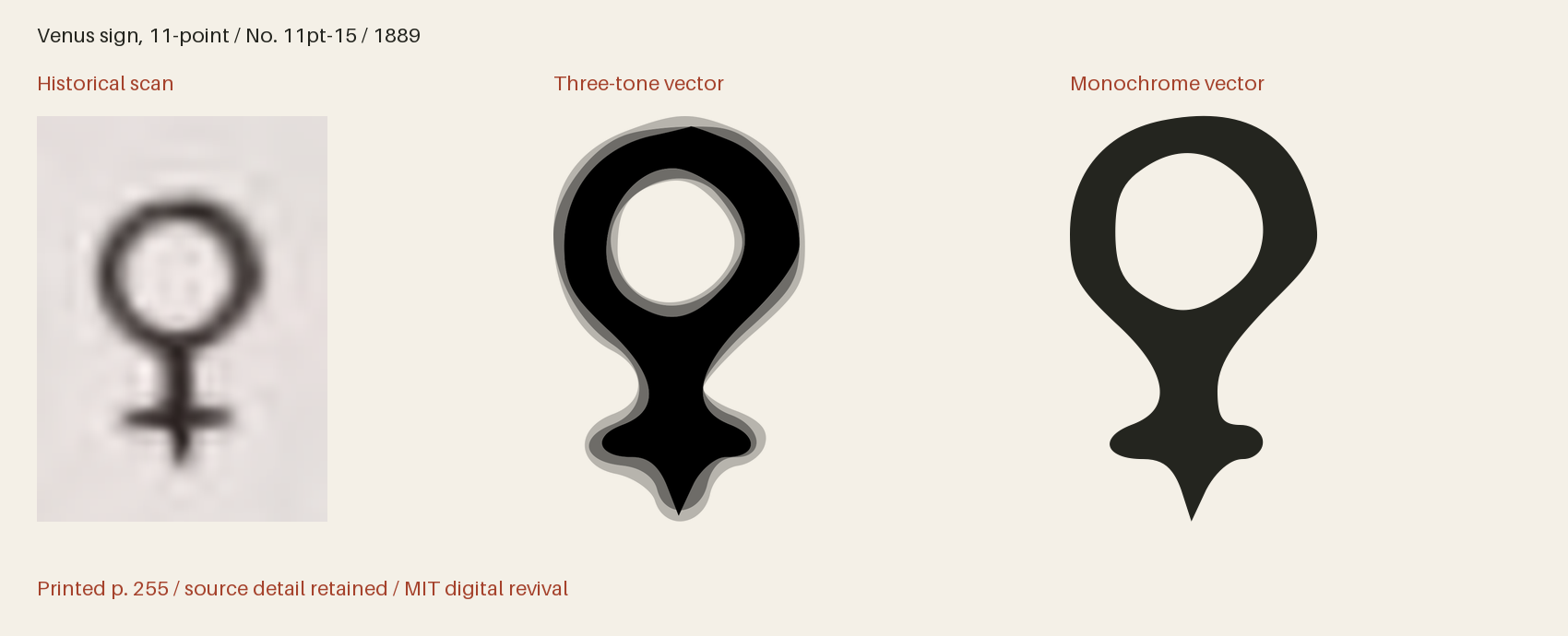 Historical scan beside the three-tone and monochrome vector revivals