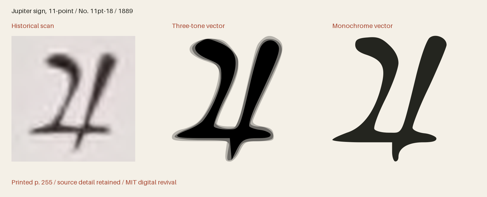 Historical scan beside the three-tone and monochrome vector revivals