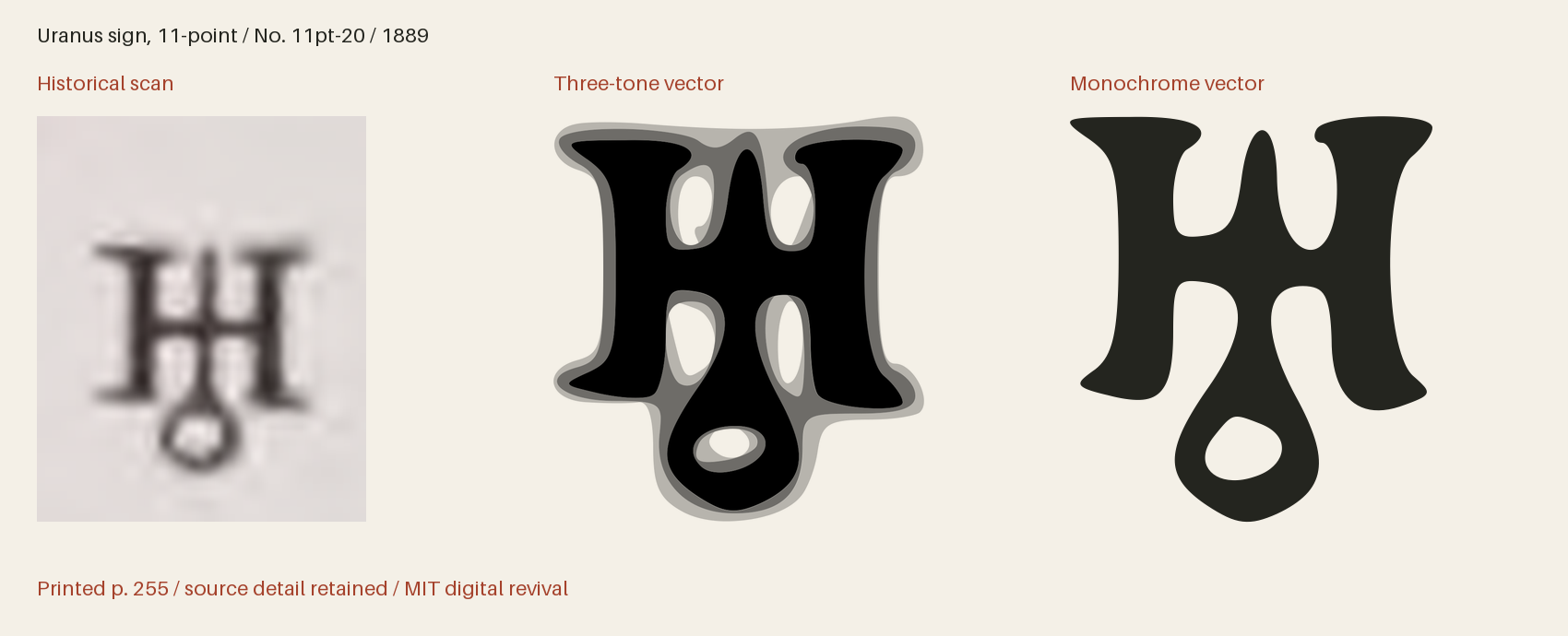 Historical scan beside the three-tone and monochrome vector revivals