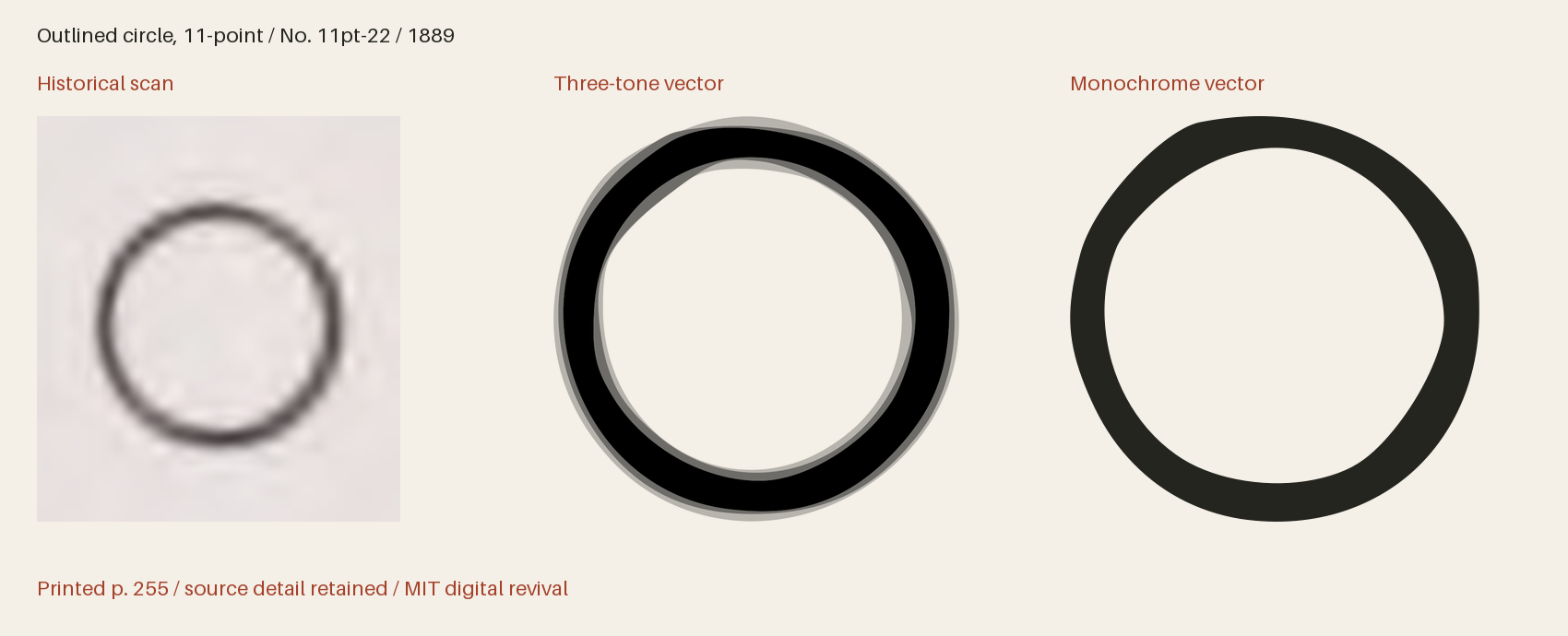 Historical scan beside the three-tone and monochrome vector revivals