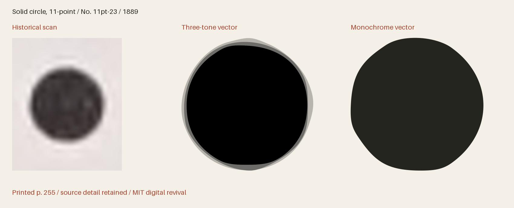 Historical scan beside the three-tone and monochrome vector revivals