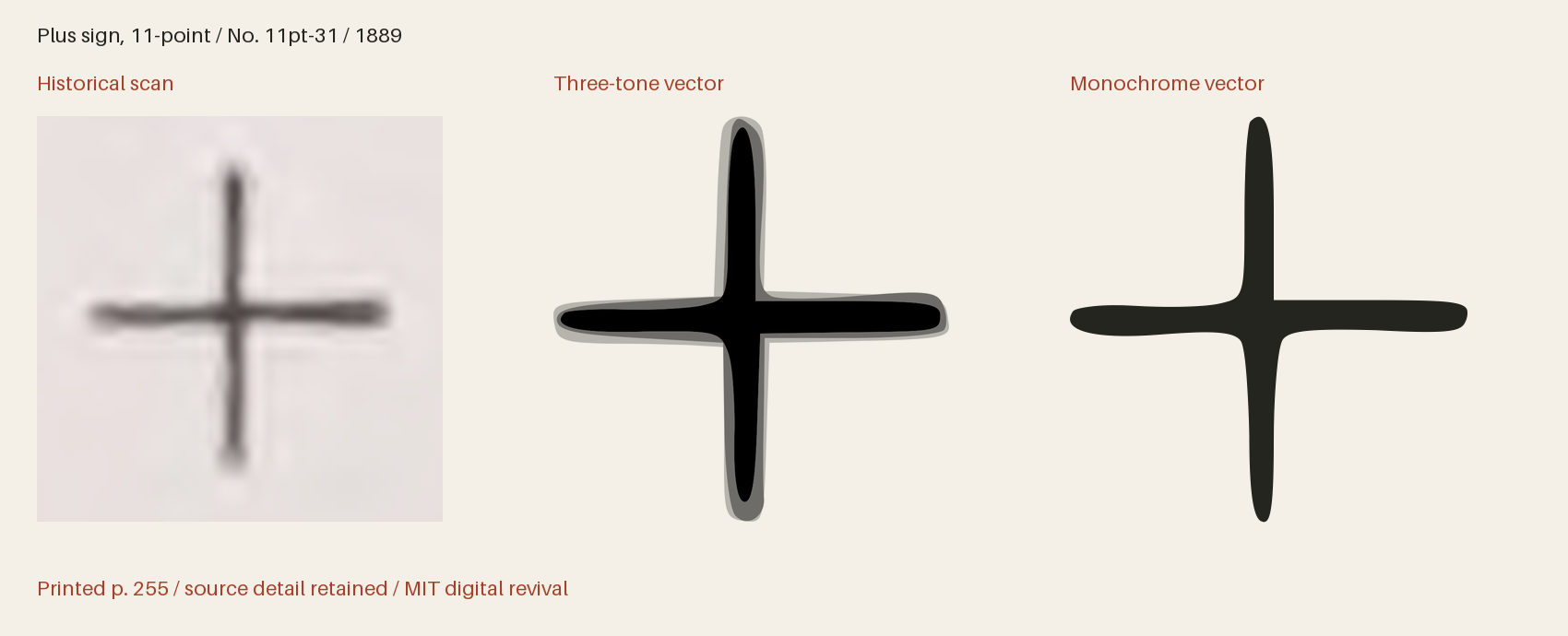 Historical scan beside the three-tone and monochrome vector revivals