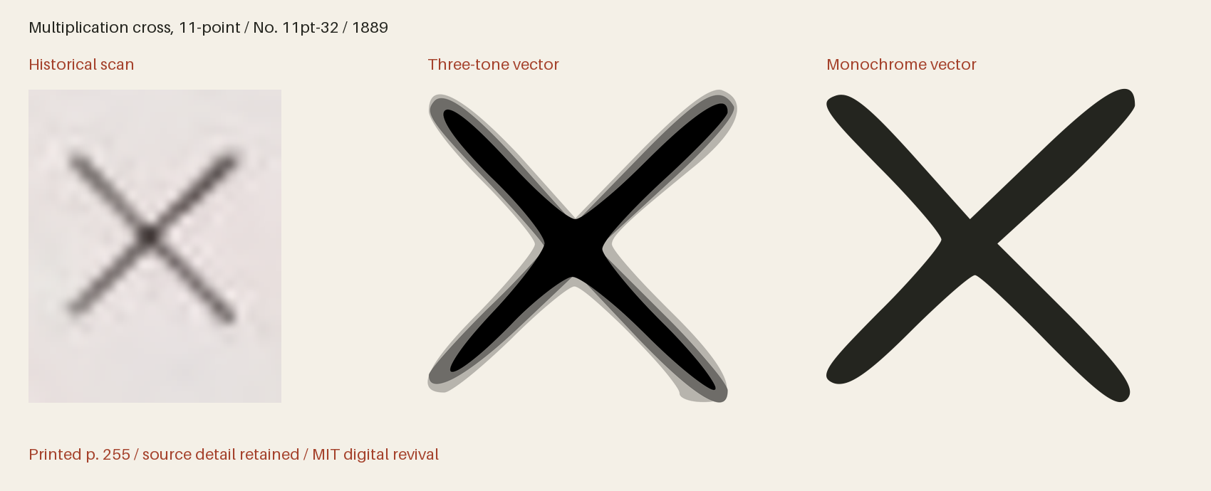 Historical scan beside the three-tone and monochrome vector revivals