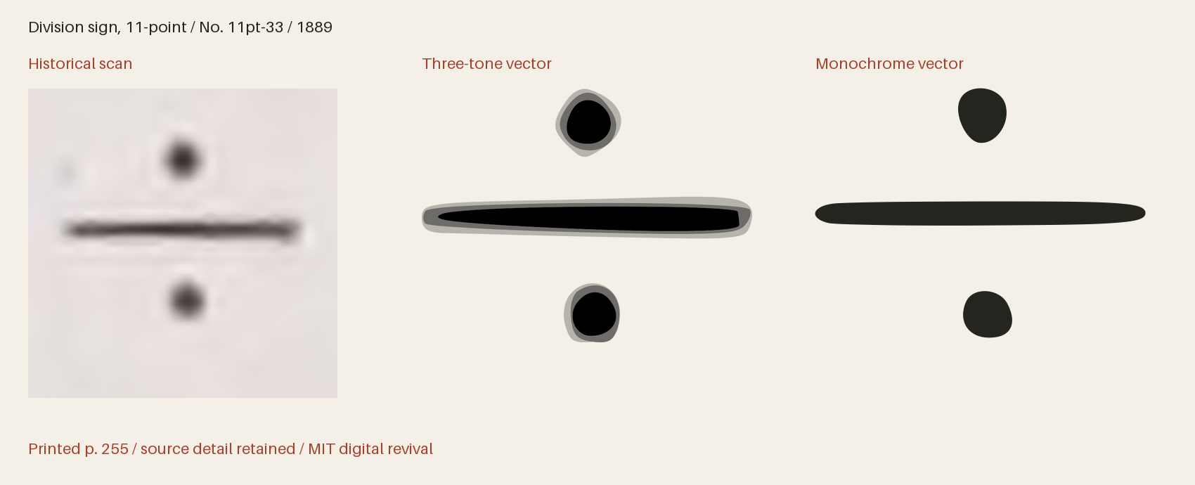 Historical scan beside the three-tone and monochrome vector revivals