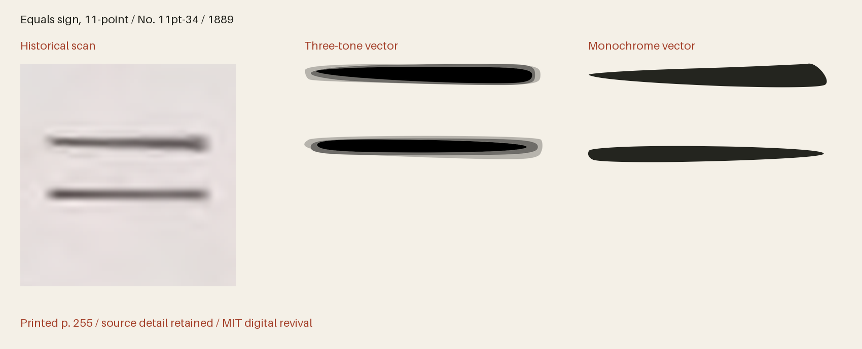 Historical scan beside the three-tone and monochrome vector revivals