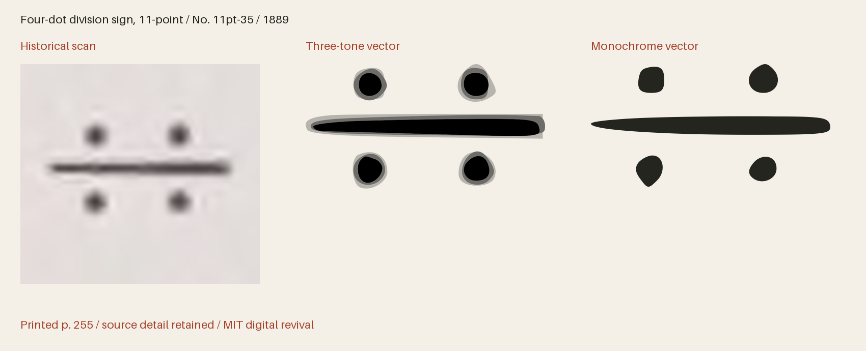 Historical scan beside the three-tone and monochrome vector revivals