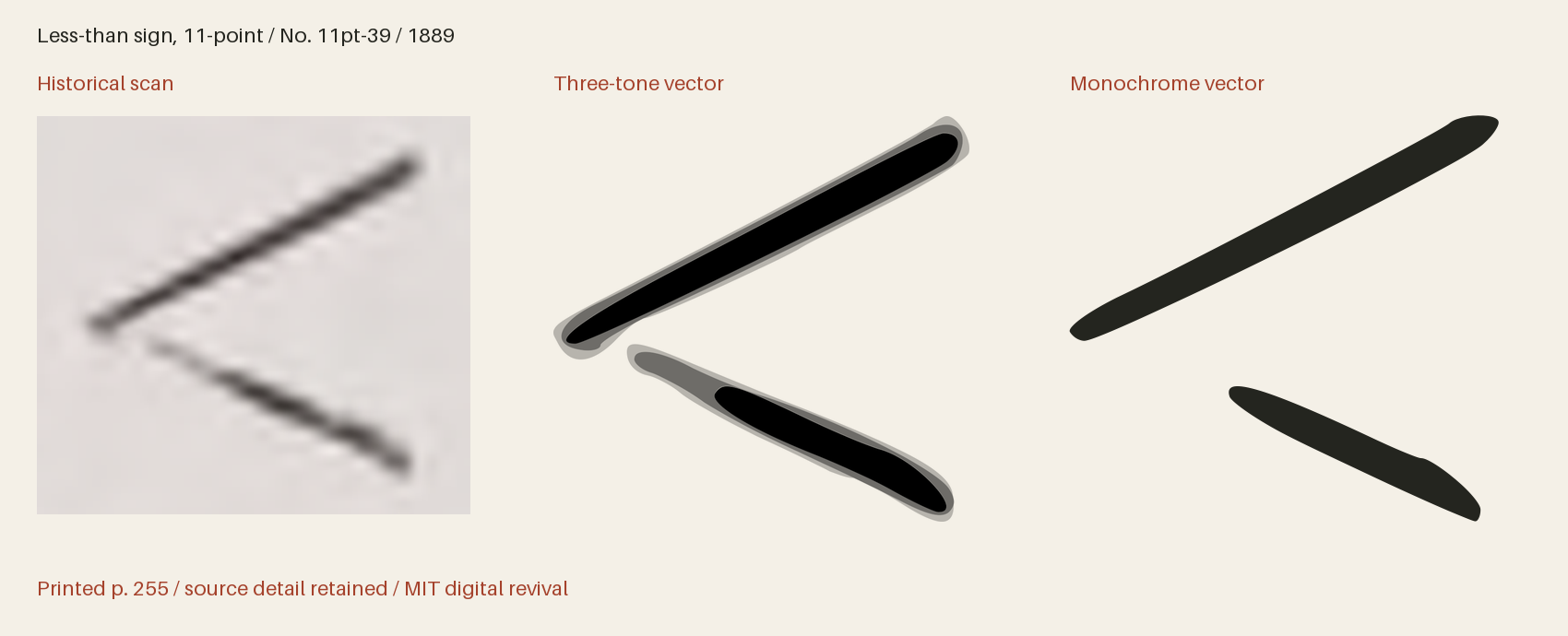 Historical scan beside the three-tone and monochrome vector revivals