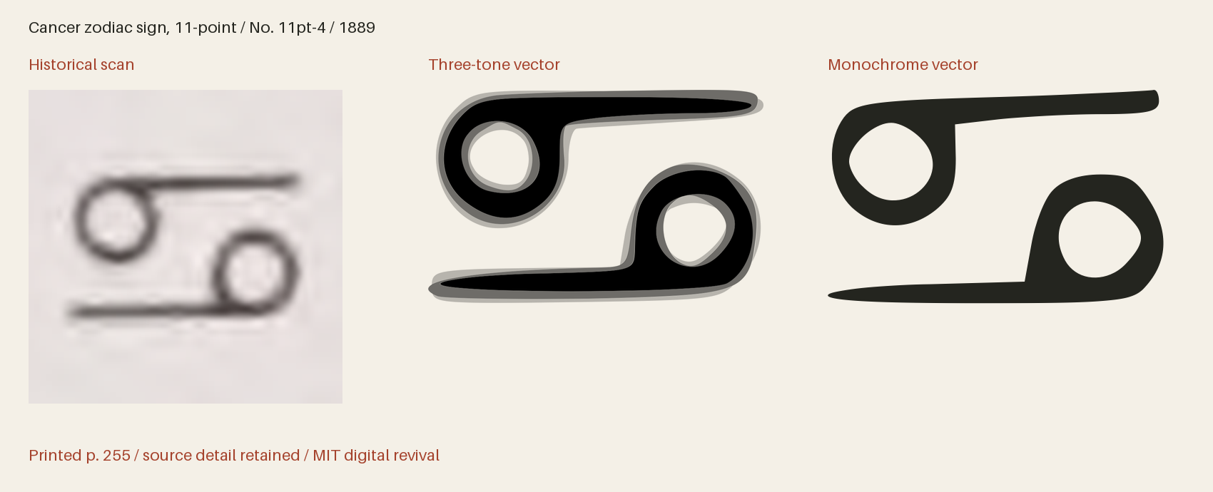 Historical scan beside the three-tone and monochrome vector revivals