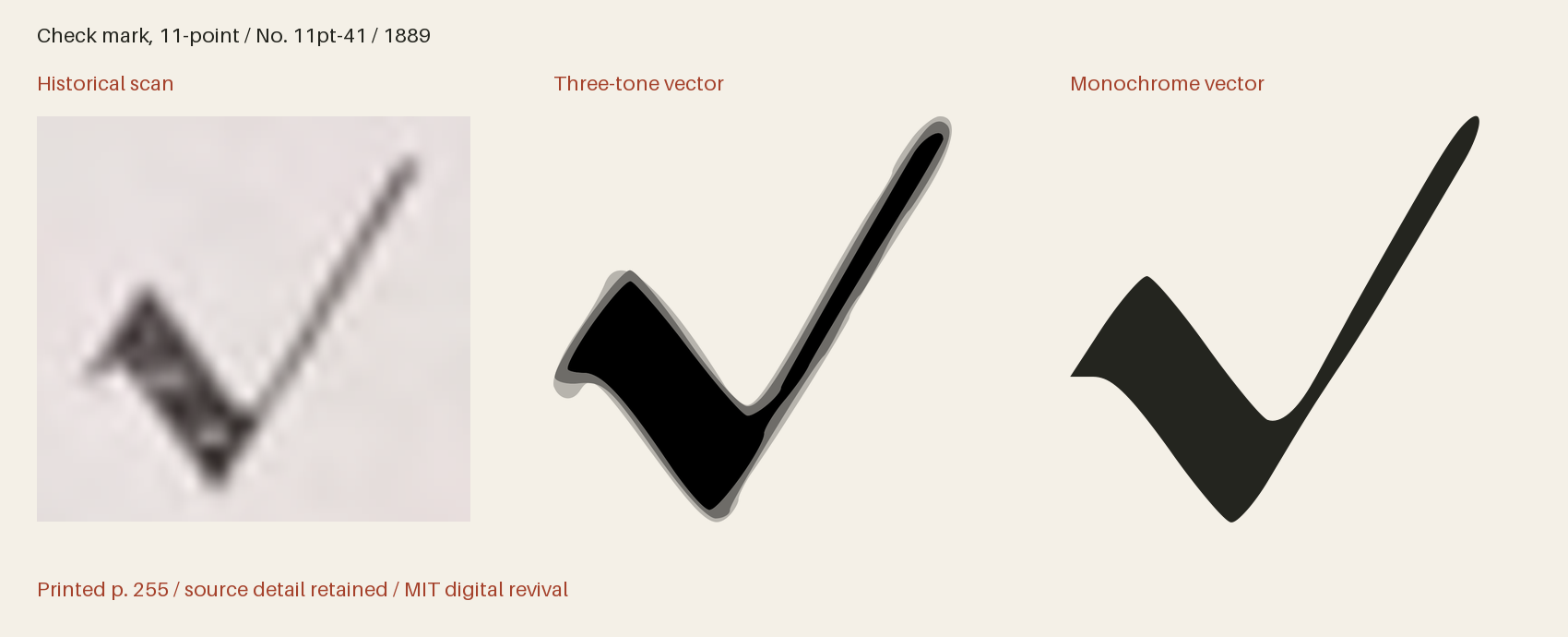 Historical scan beside the three-tone and monochrome vector revivals