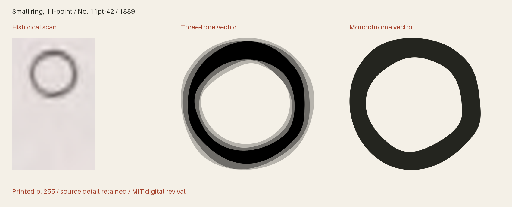 Historical scan beside the three-tone and monochrome vector revivals