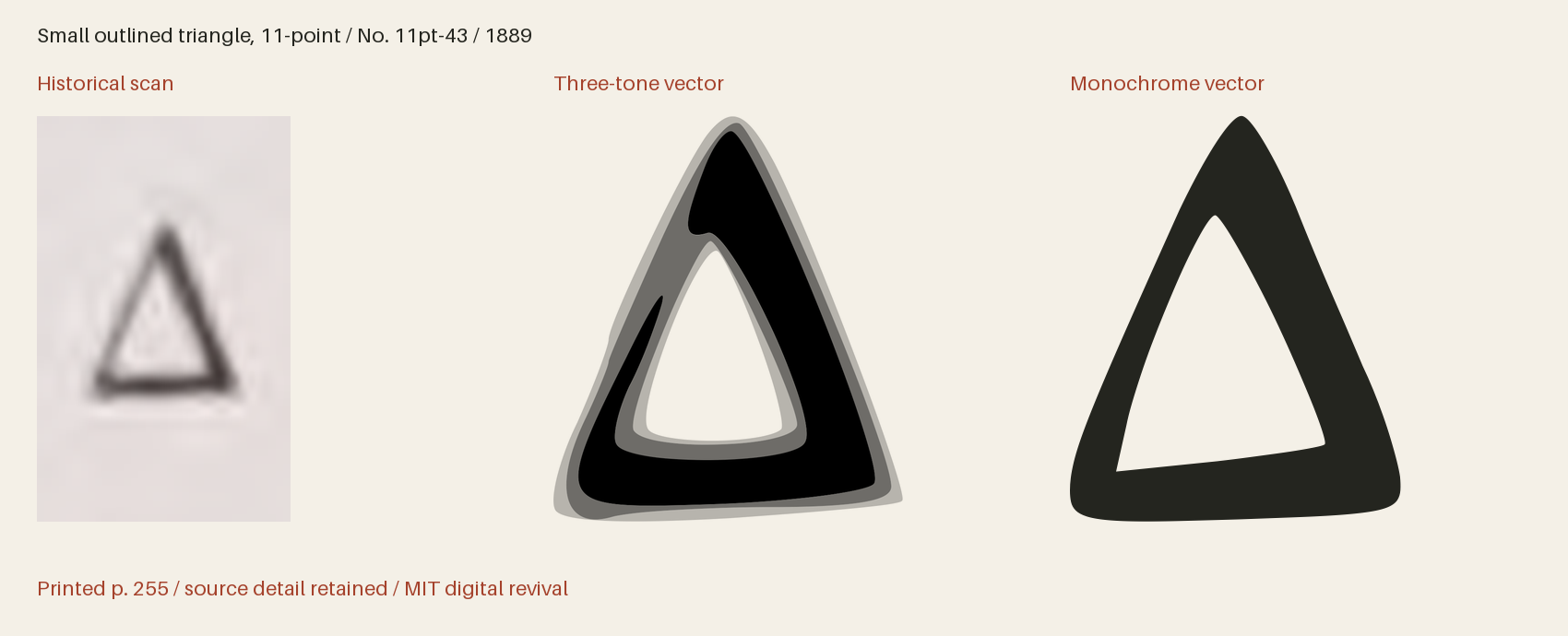 Historical scan beside the three-tone and monochrome vector revivals