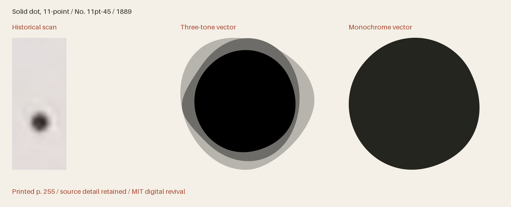 Historical scan beside the three-tone and monochrome vector revivals
