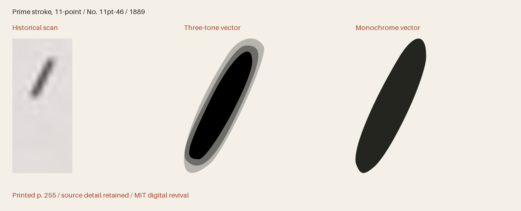 Historical scan beside the three-tone and monochrome vector revivals