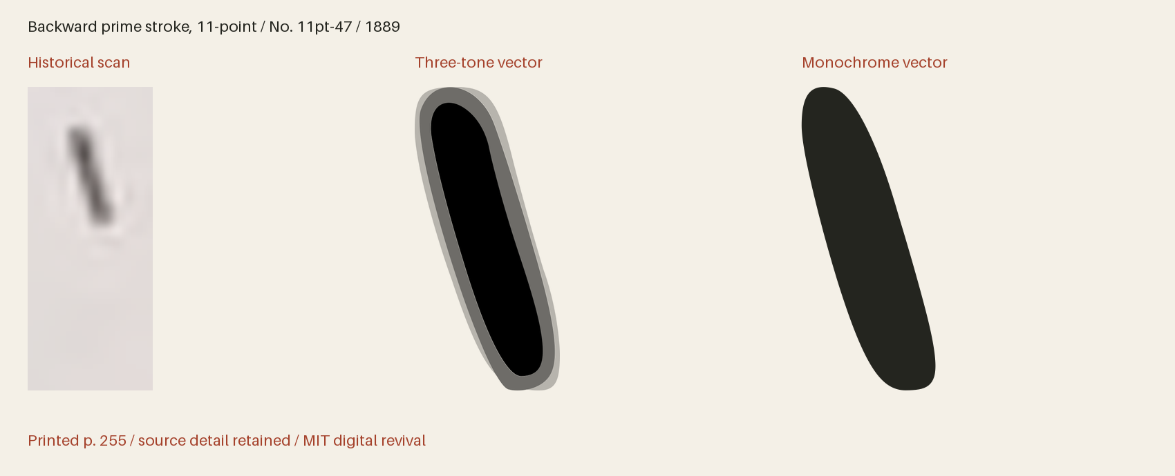 Historical scan beside the three-tone and monochrome vector revivals