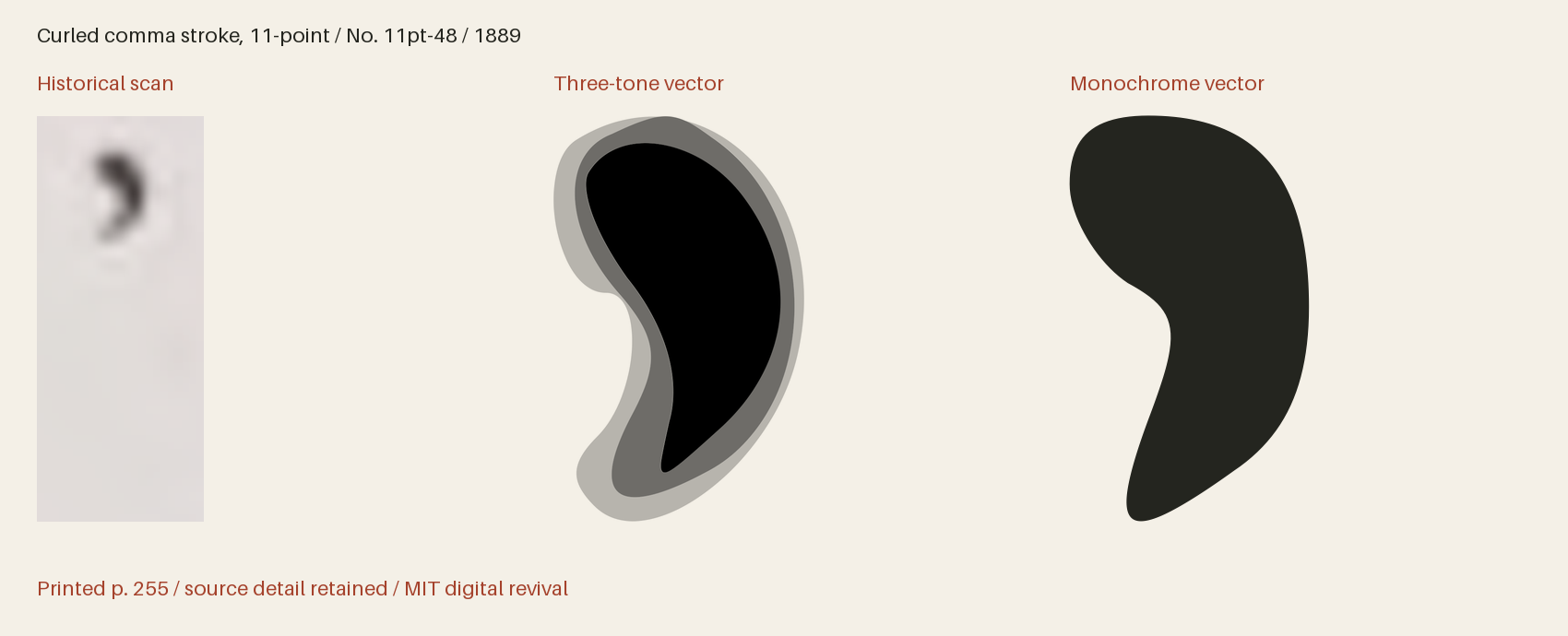Historical scan beside the three-tone and monochrome vector revivals