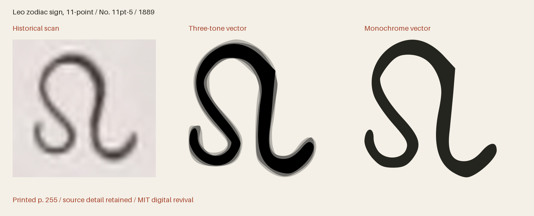 Historical scan beside the three-tone and monochrome vector revivals