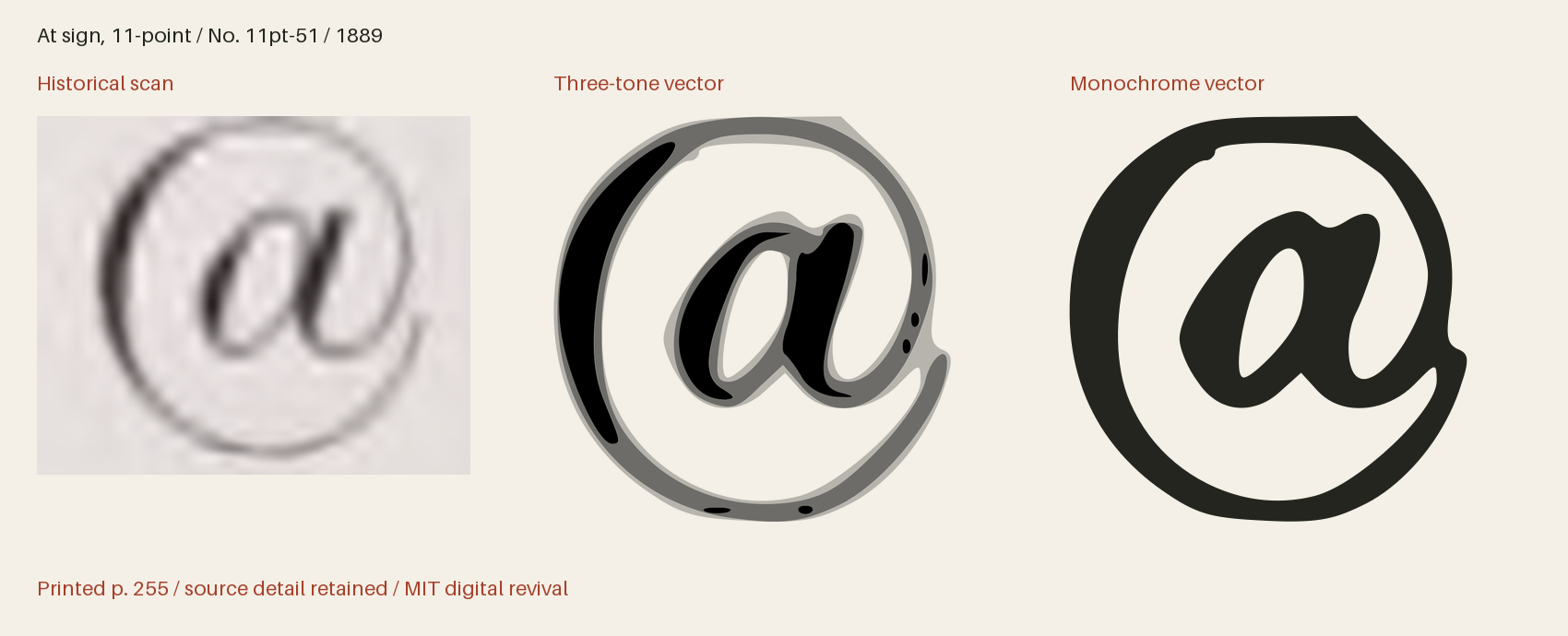 Historical scan beside the three-tone and monochrome vector revivals