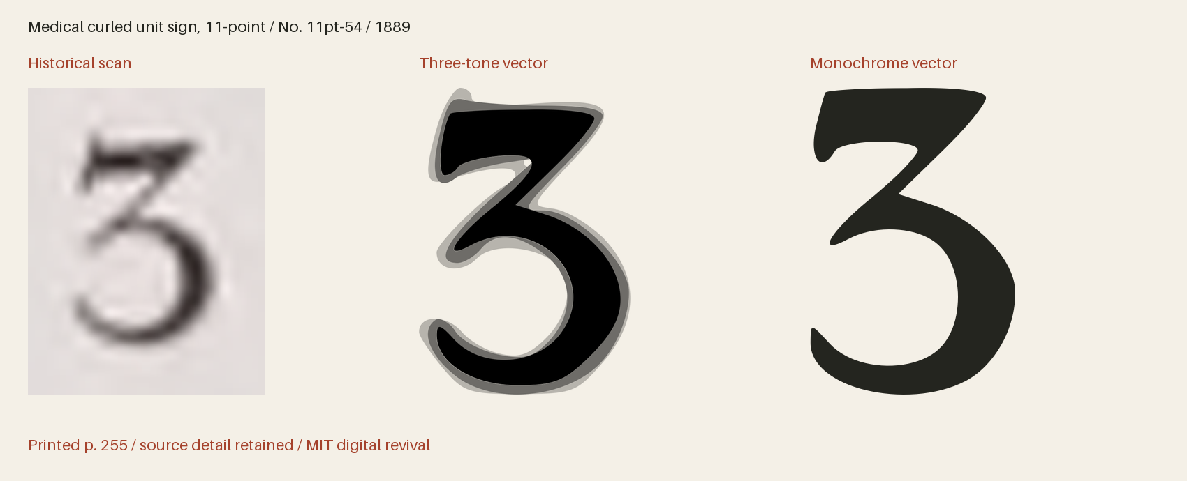 Historical scan beside the three-tone and monochrome vector revivals