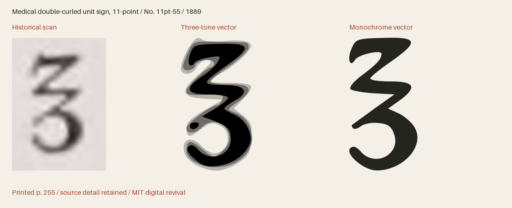 Historical scan beside the three-tone and monochrome vector revivals
