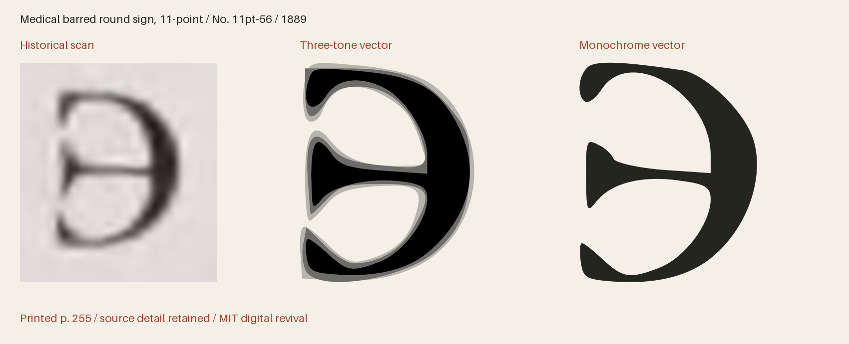 Historical scan beside the three-tone and monochrome vector revivals