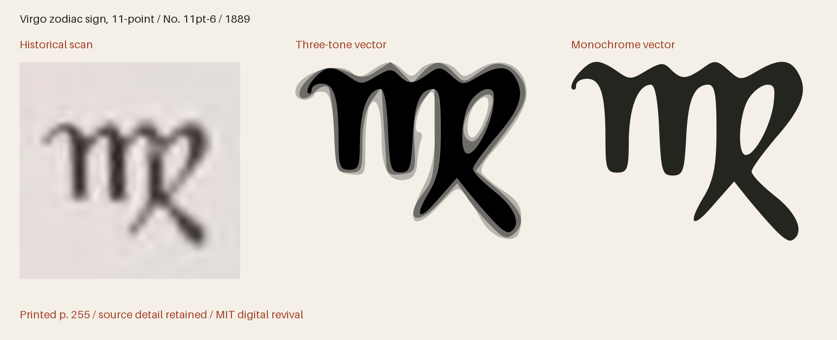 Historical scan beside the three-tone and monochrome vector revivals
